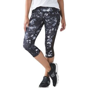 Lululemon Sun Runner Crop Leggings‎ with Mesh Side Panels Sz 6